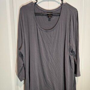JM Collection 3/4 Sleeve Top Grey XXL